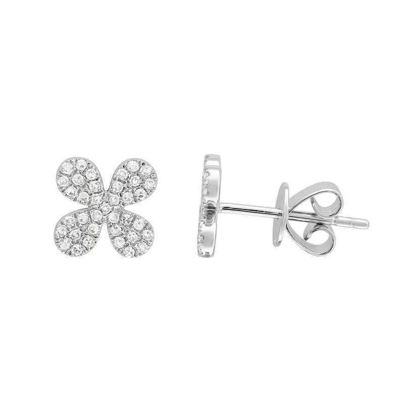 0.19 Ctw Diamond 14k White Gold Round Shape Womens Diamond Earrings