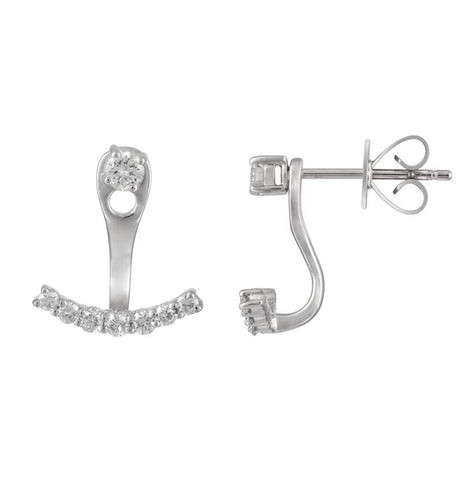 0.37 Ctw Diamond 14k White Gold Round Shape Womens Diamond Earrings