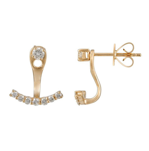 0.38 Ctw Diamond 14k Yellow Gold Round Shape Womens Diamond Earrings