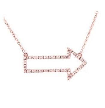 0.19 Ctw Diamond 14k Rose Gold Round Shape Womens Diamond Necklace