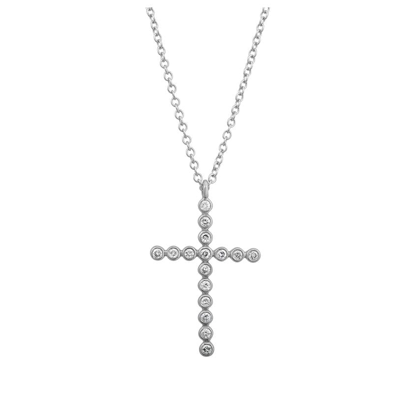 0.11 Ctw Diamond 14k White Gold Round Shape Womens Diamond Necklace Pendant With 16 Inch Chain