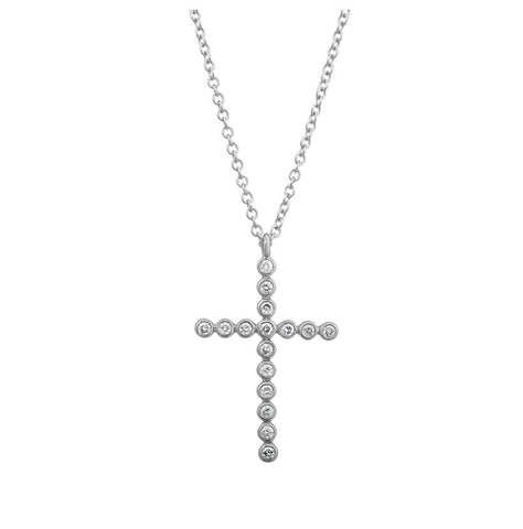 0.11 Ctw Diamond 14k White Gold Round Shape Womens Diamond Necklace Pendant With 16 Inch Chain