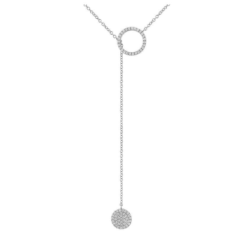 0.21 Ctw Diamond 14k White Gold Round Shape Womens Diamond Necklace