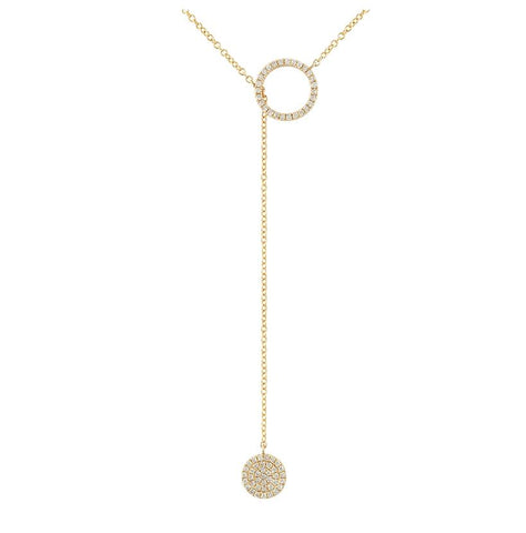 0.21 Ctw Diamond 14k Yellow Gold Round Shape Womens Diamond Necklace