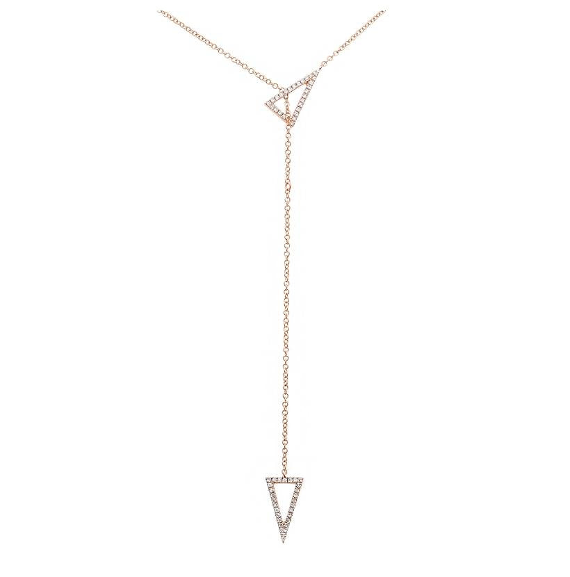 0.18 Ctw Diamond 14k Rose Gold Round Shape Womens Diamond Necklace