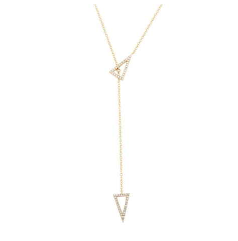 0.18 Ctw Diamond 14k Yellow Gold Round Shape Womens Diamond Necklace