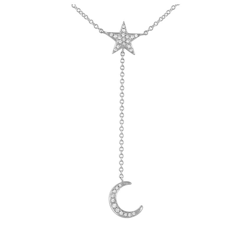 0.11 Ctw Diamond 14k White Gold Round Shape Womens Diamond Necklace