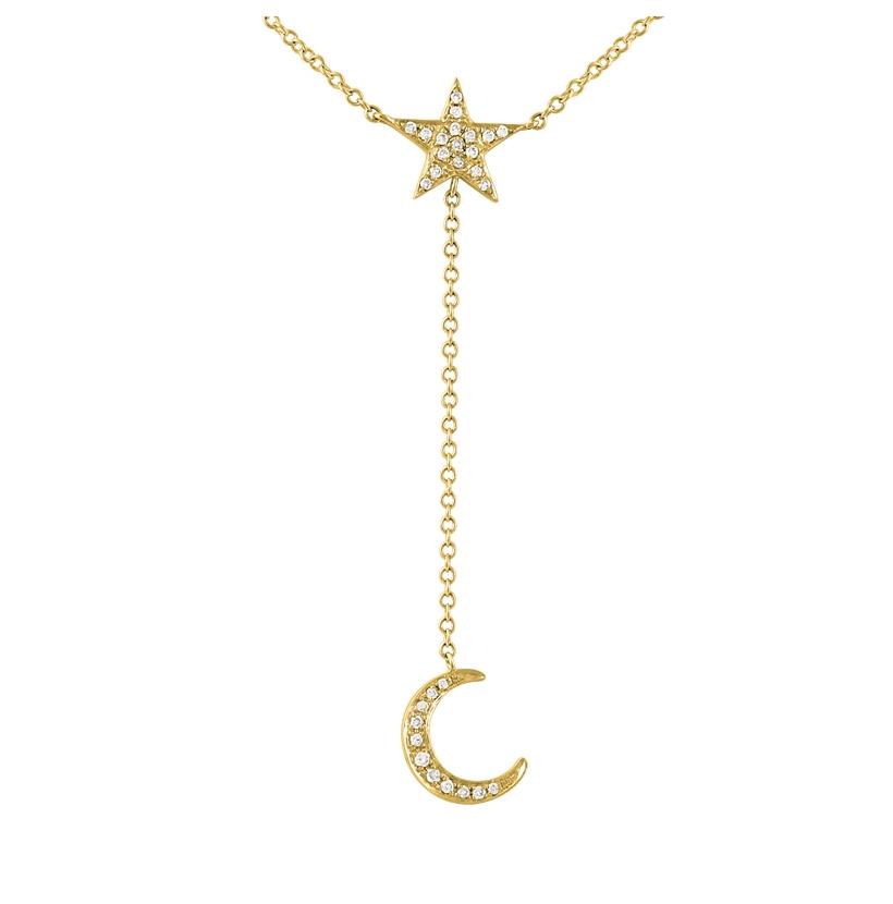 0.11 Ctw Diamond 14k Yellow Gold Round Shape Womens Diamond Necklace