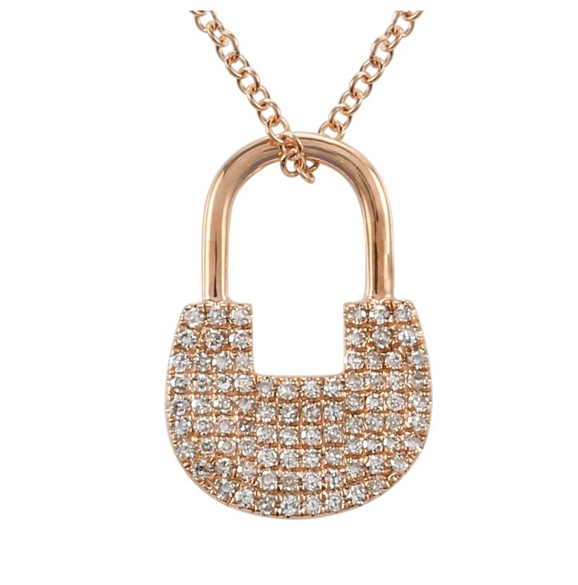 0.18 Ctw Diamond 14k Rose Gold Round Shape Womens Diamond Necklace Pendant With 16 Inch Chain