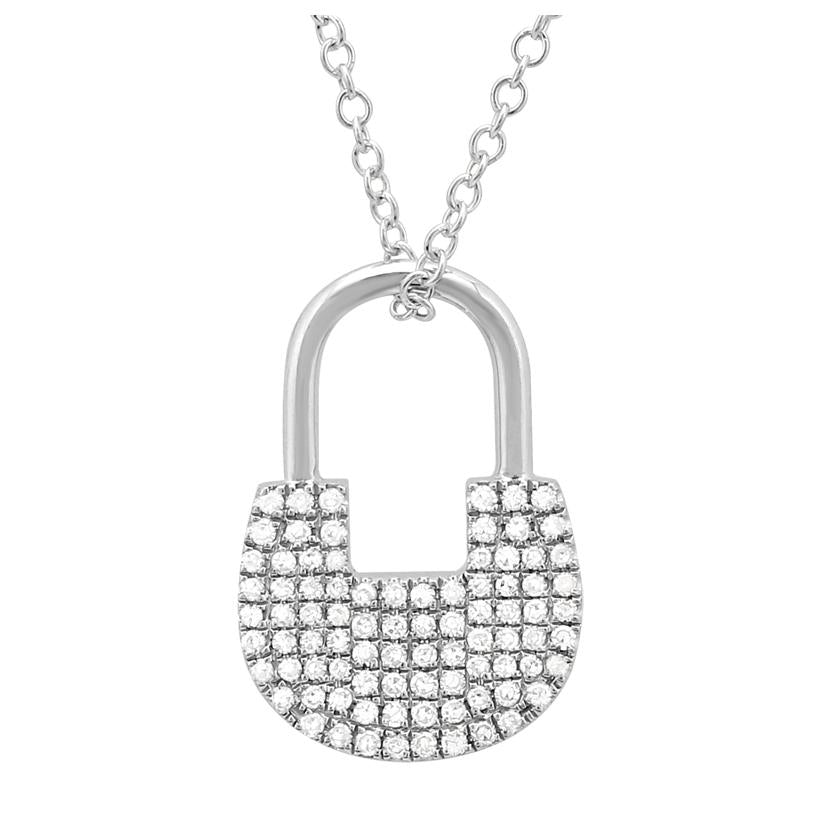 0.18 Ctw Diamond 14k White Gold Round Shape Womens Diamond Necklace Pendant With 16 Inch Chain