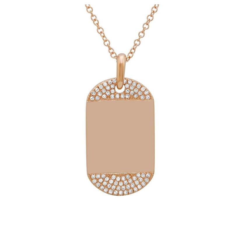 0.14 Ctw Diamond 14k Rose Gold Round Shape Womens Diamond Necklace Pendant With 16 Inch Chain