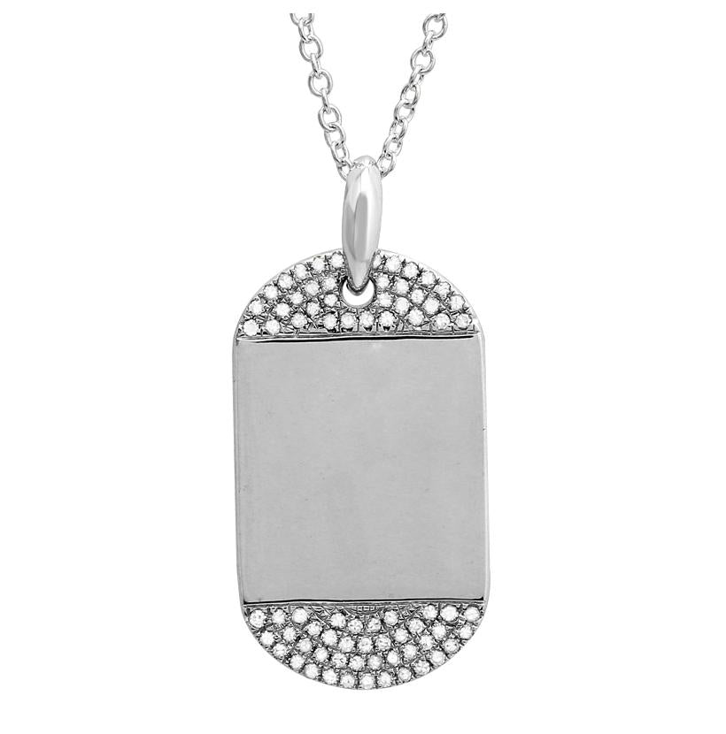 0.14 Ctw Diamond 14k White Gold Round Shape Womens Diamond Necklace Pendant With 16 Inch Chain