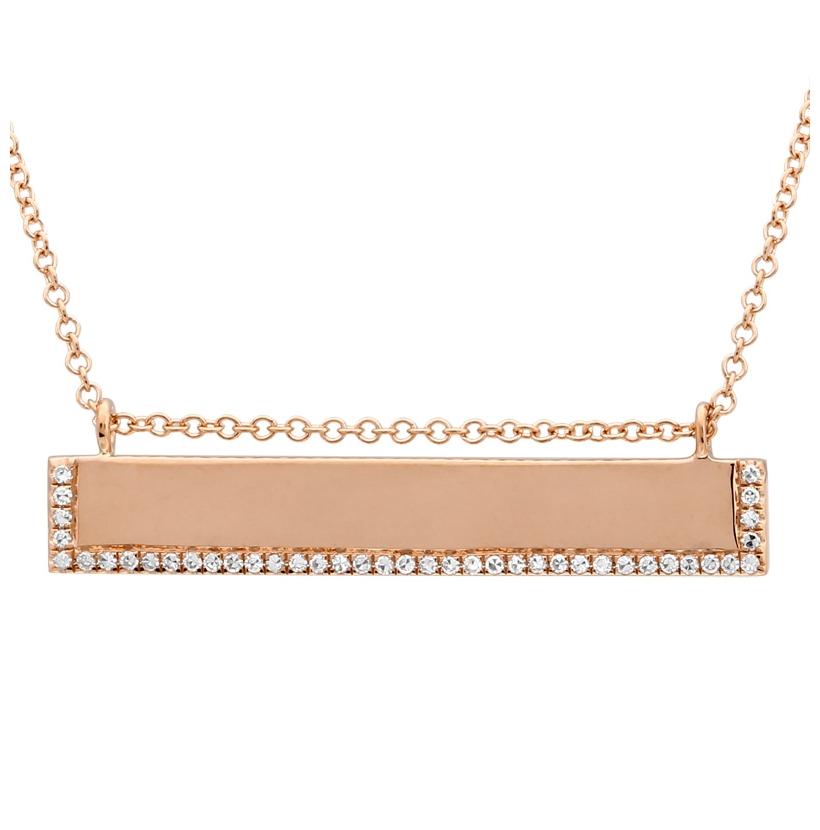 0.12 Ctw Diamond 14k Rose Gold Round Shape Womens Diamond Necklace