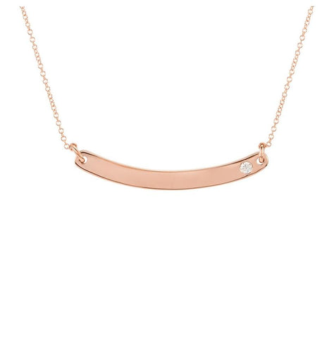 0.07 Ctw Diamond 14k Rose Gold Round Shape Womens Diamond Necklace
