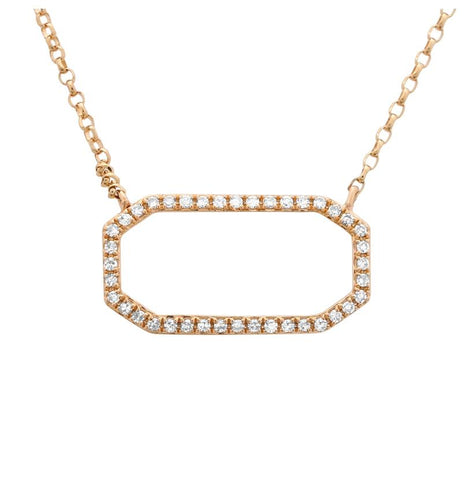 0.08 Ctw Diamond 14k Rose Gold Round Shape Womens Diamond Necklace