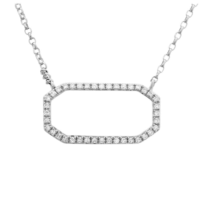 0.08 Ctw Diamond 14k White Gold Round Shape Womens Diamond Necklace