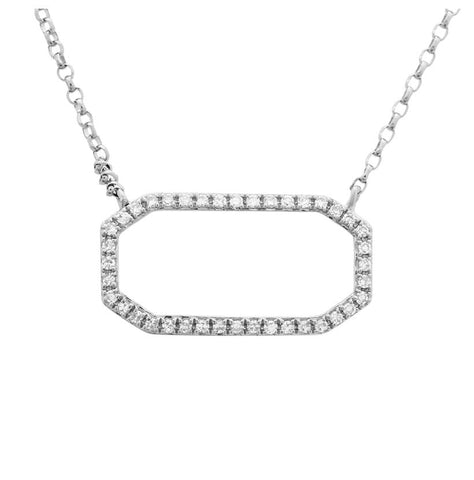 0.08 Ctw Diamond 14k White Gold Round Shape Womens Diamond Necklace