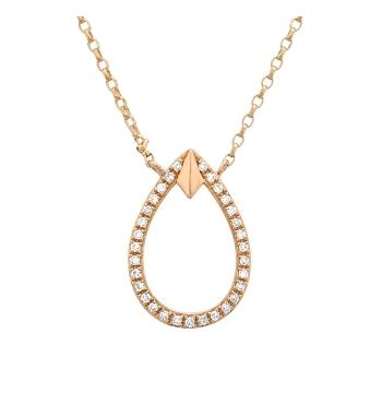 0.07 Ctw Diamond 14k Rose Gold Round Shape Womens Diamond Necklace