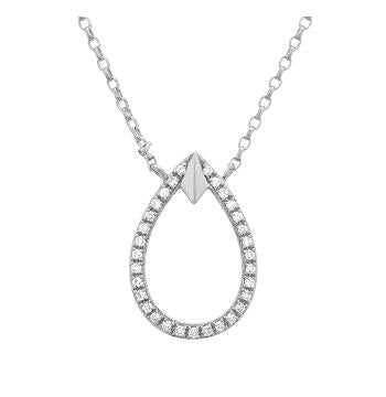 0.07 Ctw Diamond 14k White Gold Round Shape Womens Diamond Necklace