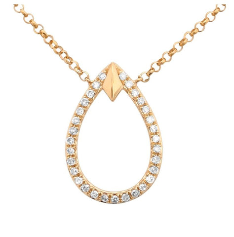 0.06 Ctw Diamond 14k Yellow Gold Round Shape Womens Diamond Necklace