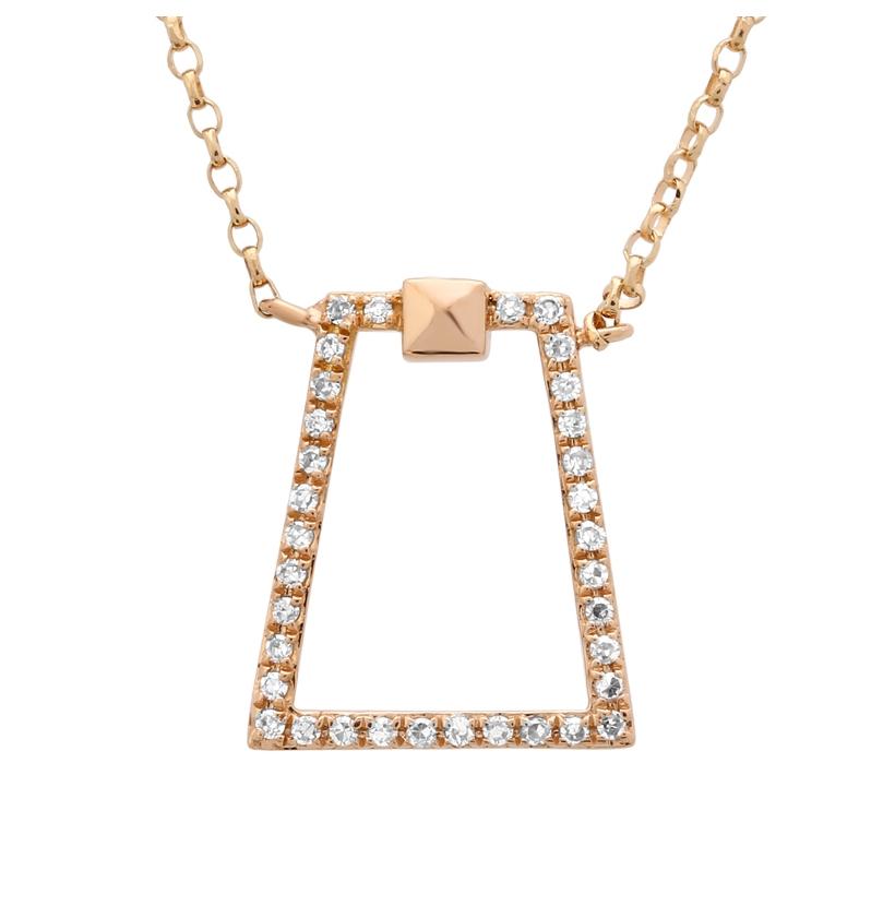 0.07 Ctw Diamond 14k Rose Gold Round Shape Womens Diamond Necklace