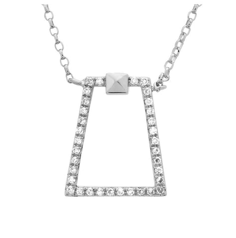 0.07 Ctw Diamond 14k White Gold Round Shape Womens Diamond Necklace