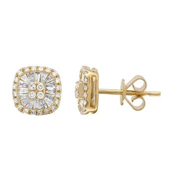 0.49 Ctw Diamond 14k Yellow Gold Round Shape Womens Diamond Earrings