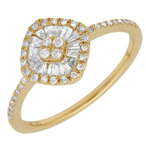 0.33 Ctw Diamond 14k Yellow Gold Round Shape Womens Diamond Ring