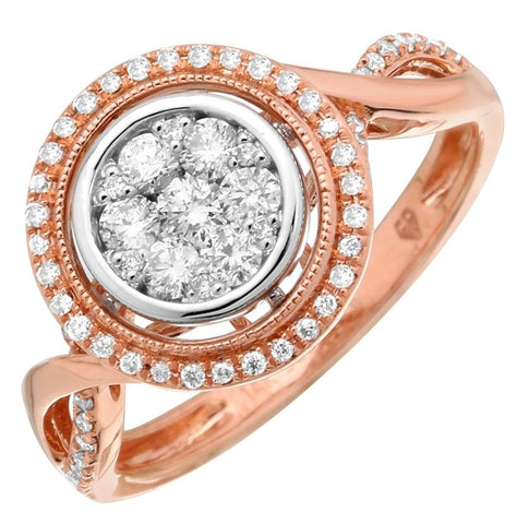0.41 Ctw Diamond 14k Two Tone Gold Round Shape Womens Diamond Ring