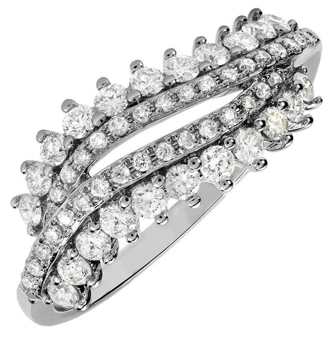 0.61 Ctw Diamond 14k White Gold Round Shape Womens Diamond Ring