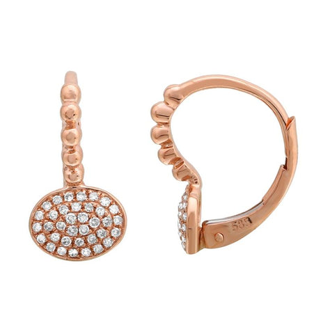 0.19 Ctw Diamond 14k Rose Gold Round Shape Womens Diamond Earrings