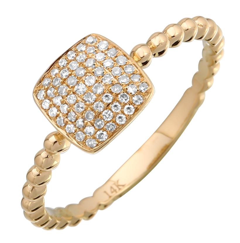 0.15 Ctw Diamond 14k Yellow Gold Round Shape Womens Diamond Ring
