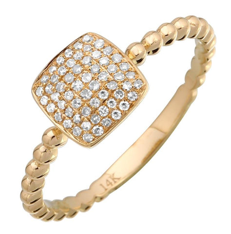 0.15 Ctw Diamond 14k Yellow Gold Round Shape Womens Diamond Ring