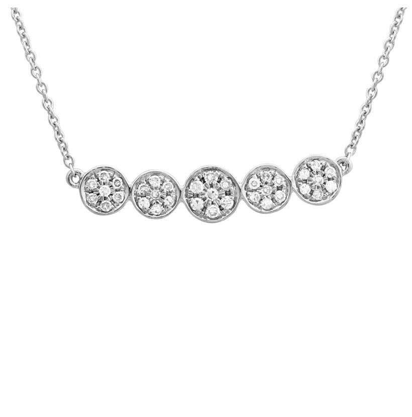 0.21 Ctw Diamond 14k White Gold Round Shape Womens Diamond Necklace