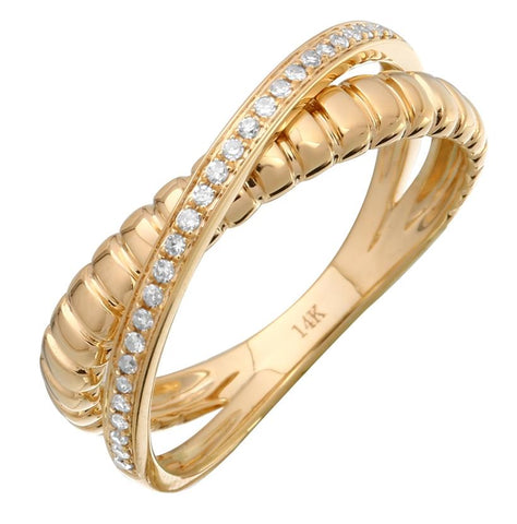 0.1 Ctw Diamond 14k Yellow Gold Round Shape Womens Diamond Ring