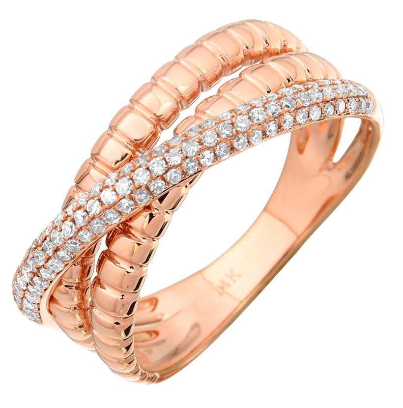 0.29 Ctw Diamond 14k Rose Gold Round Shape Womens Diamond Ring