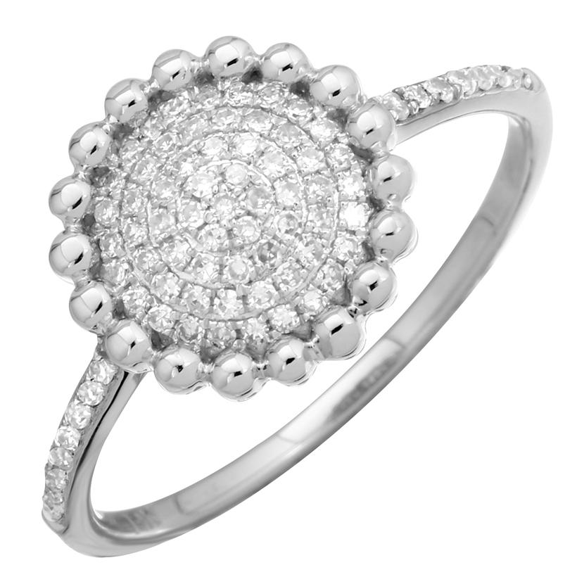 0.22 Ctw Diamond 14k White Gold Round Shape Womens Diamond Ring