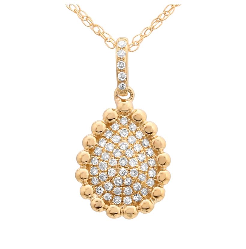 0.16 Ctw Diamond 14k Yellow Gold Round Shape Womens Diamond Necklace Pendant With 16 Inch Chain