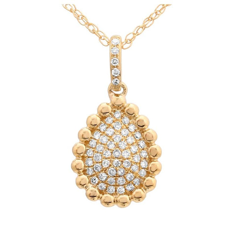 0.16 Ctw Diamond 14k Yellow Gold Round Shape Womens Diamond Necklace Pendant With 16 Inch Chain