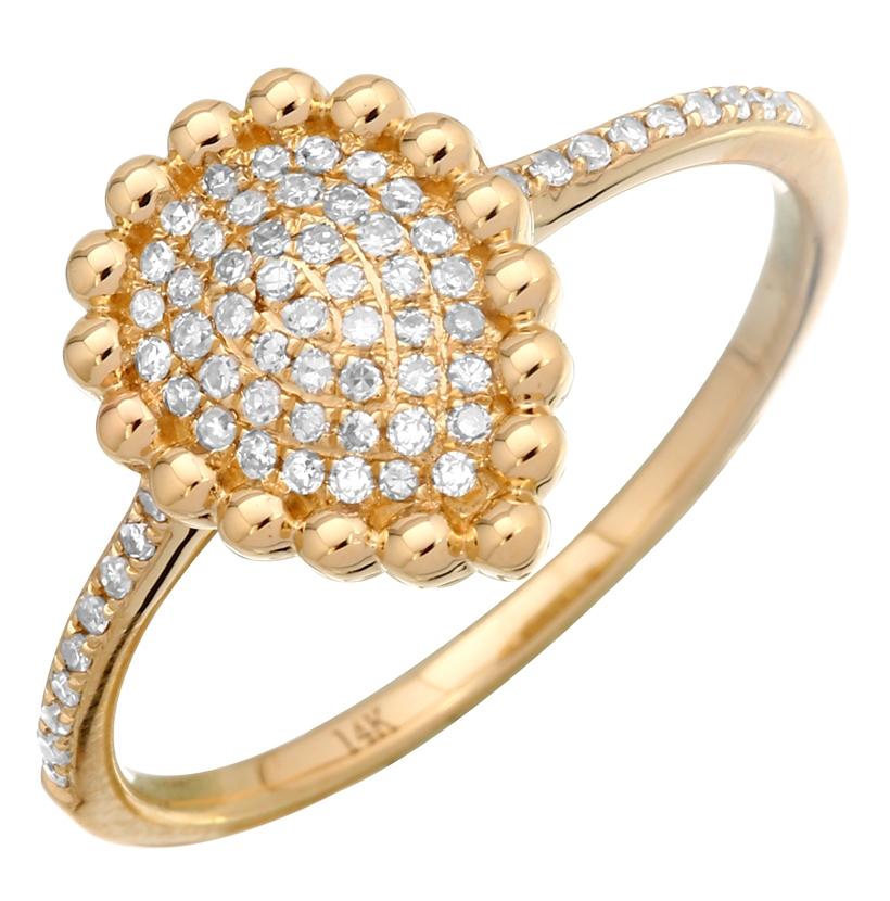 0.2 Ctw Diamond 14k Yellow Gold Round Shape Womens Diamond Ring