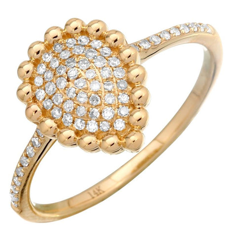 0.2 Ctw Diamond 14k Yellow Gold Round Shape Womens Diamond Ring