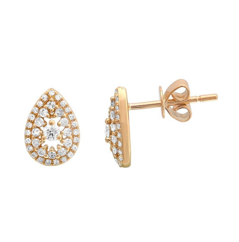 0.43 Ctw Diamond 14k Yellow Gold Round Shape Womens Diamond Earrings