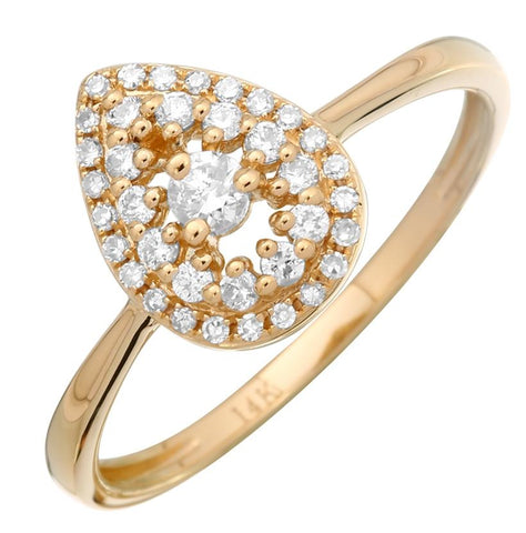0.26 Ctw Diamond 14k Yellow Gold Round Shape Womens Diamond Ring