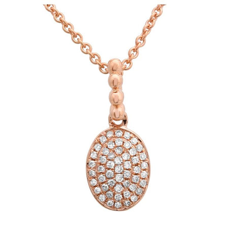 0.13 Ctw Diamond 14k Rose Gold Round Shape Womens Diamond Necklace Pendant With 16 Inch Chain