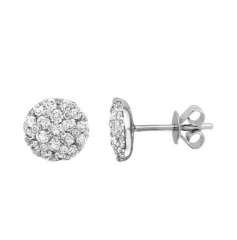 1 Ctw Diamond 14k White Gold Round Shape Womens Diamond Earrings