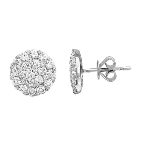 1.6 Ctw Diamond 14k White Gold Round Shape Womens Diamond Earrings