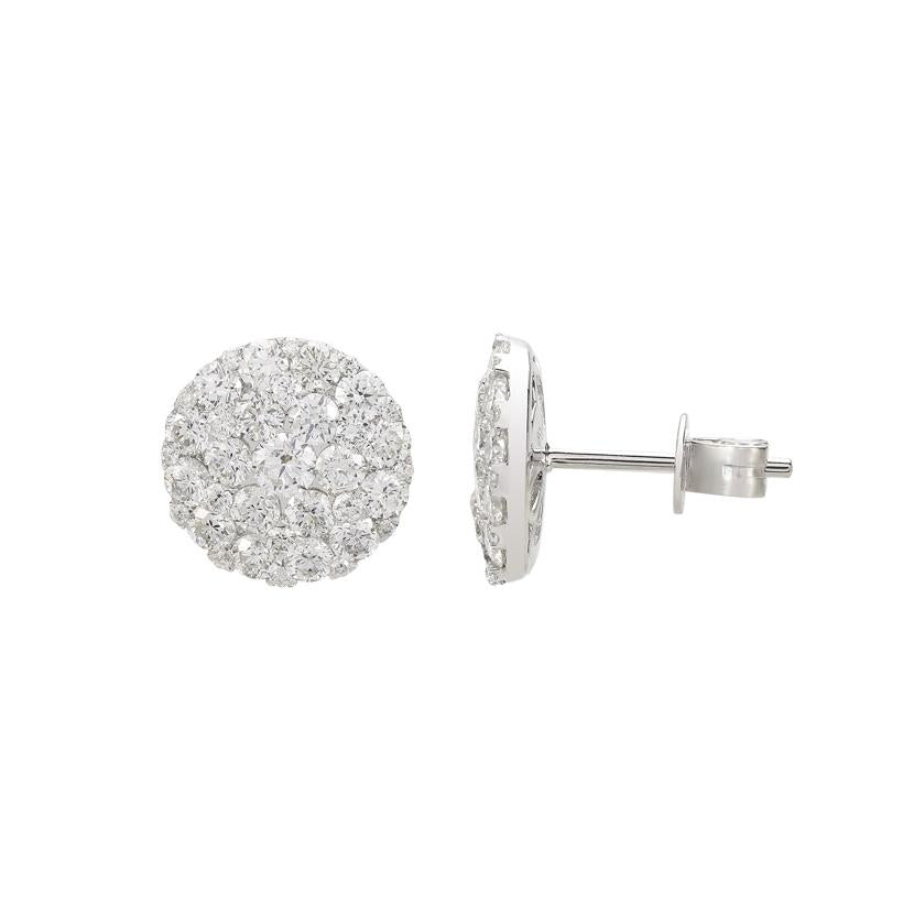 2.12 Ctw Diamond 14k White Gold Round Shape Womens Diamond Earrings