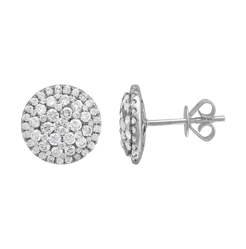 1.27 Ctw Diamond 14k White Gold Round Shape Womens Diamond Earrings