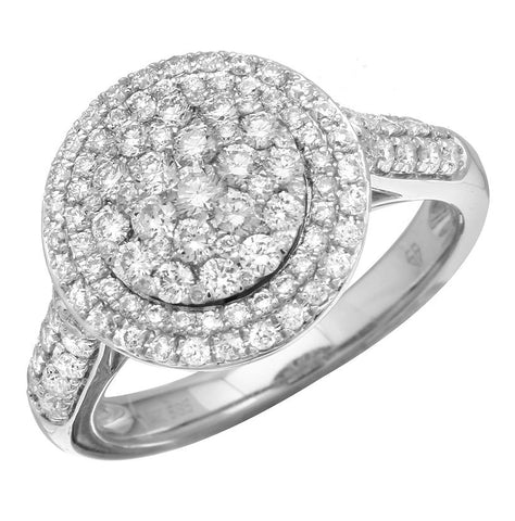 1.1 Ctw Diamond 14k White Gold Round Shape Womens Diamond Ring