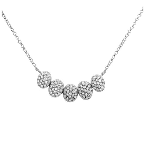 0.2 Ctw Diamond 14k White Gold Round Shape Womens Diamond Necklace